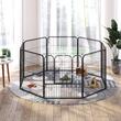 Tarc/cusca modulara pentru caini, pisici, metal, pentru interior si exterior, diferite forme, pliabil, negru, 240x79x79 cm