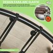 Trambulina copii 3-10 ani, 140x155 cm, cu plasa protectie, cos de baschet, 20 bile colorate, verde si galben, max 50 kg