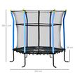 Trambulina copii 3-10 ani, 185x160 cm, cu plasa protectie, negru si albastru, max 60 kg