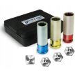 Trusa 3 capete tubulare de impact, pentru jante aluminiu, 17/19/21 mm, 85 mm, 1/2