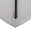 Umbrela gradina/balcon/terasa, semirotunda, cu manivela, stalp aluminiu, gri, 196 cm
