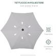 Umbrela gradina/balcon/terasa, semirotunda, cu manivela, stalp aluminiu, gri, 196 cm