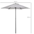 Umbrela gradina/balcon/terasa, semirotunda, cu manivela, stalp aluminiu, gri, 196 cm