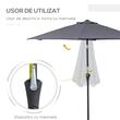 Umbrela gradina/terasa, stalp aluminiu, cu inclinatie, manivela, gri inchis, 270 cm
