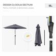 Umbrela gradina/terasa, stalp aluminiu, cu inclinatie, manivela, gri inchis, 270 cm
