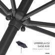 Umbrela gradina/terasa, stalp aluminiu, cu inclinatie, manivela, gri inchis, 270 cm
