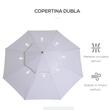 Umbrela gradina/terasa, acoperis dublu pentru ventilatie, stalp lemn, alb, 265 cm