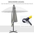 Umbrela gradina/terasa, articulatie tip banana, cu manivela, gri, 296 cm
