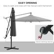 Umbrela gradina/terasa, articulatie tip banana, rotativa, cu manivela, gri, 292 cm