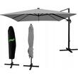 Umbrela gradina/terasa cu LED, Chomik, articulatie tip banana, gri, 300x300 cm