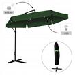 Umbrela gradina/terasa cu LED, Chomik, articulatie tip banana, verde, 300 cm