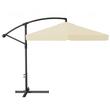 Umbrela gradina/terasa cu LED, Chomik, cu manivela, articulatie tip banana, bej, 300 cm