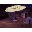 Umbrela gradina/terasa cu LED, Chomik, cu manivela, articulatie tip banana, bej, 300 cm