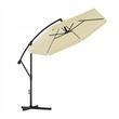 Umbrela gradina/terasa cu LED, Chomik, cu manivela, articulatie tip banana, bej, 300 cm