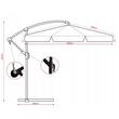 Umbrela gradina/terasa cu LED, Chomik, cu manivela, articulatie tip banana, bej, 300 cm