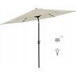 Umbrela gradina/terasa cu inclinatie, LED, manivela, Chomik, bej, 300 cm