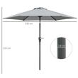 Umbrela gradina/terasa, cu inclinatie, manivela, gri, 230 cm