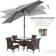 Umbrela gradina/terasa, cu inclinatie, manivela, gri, 230 cm