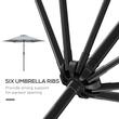 Umbrela gradina/terasa, cu inclinatie, manivela, gri, 230 cm
