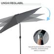 Umbrela gradina/terasa, cu inclinatie, manivela, gri inchis, 300 cm