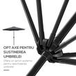 Umbrela gradina/terasa, cu inclinatie, manivela, gri inchis, 300 cm