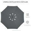 Umbrela gradina/terasa, cu inclinatie, manivela, gri inchis, 300 cm