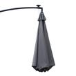 Umbrela gradina/terasa cu panou solar, iluminare LED, articulatie tip banana, manivela, gri, 295 cm