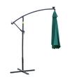 Umbrela gradina/terasa cu panou solar, iluminare LED, articulatie tip banana, manivela, verde, 295 cm