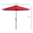 Umbrela gradina/terasa, stalp aluminiu, cu inclinatie, manivela, rosu inchis, 270 cm