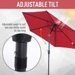 Umbrela gradina/terasa, stalp aluminiu, cu inclinatie, manivela, rosu inchis, 270 cm