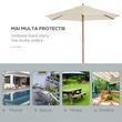 Umbrela gradina/terasa,​​​​​​​ stalp lemn, crem, 250 cm