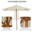 Umbrela gradina/terasa,​​​​​​​ stalp lemn, crem, 250 cm