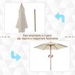 Umbrela gradina/terasa,​​​​​​​ stalp lemn, crem, 250 cm