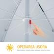 Umbrela plaja cu parasolar, 2 contragreutati, verde inchis, 200 cm