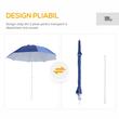 Umbrela plaja/gradina, 2 in 1, albastru si alb, 210 cm