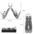 Unealta, briceag, multifunctional, 22 in 1, varfuri/biti, cu husa, inox, 16x12.5x1.5 cm, Springos