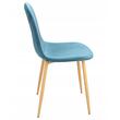 Scaun bucatarie/living, Jumi, Vigo, catifea, metal, albastru marin si natur, 44x52x85 cm