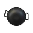 Vas de fonta tip Wok cu capac de lemn, 36.5x10 cm, Perfect Home