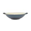 Vas de fonta tip Wok, emailat, 35.5x11 cm, cu lingura de lemn, Perfect Home