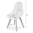 Set 4 scaune stil scandinav, Artool, Kito, PP, lemn, alb, 46x54.5x80 cm