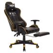 Scaun de gaming, cu suport de picioare, negru-galben, Infini no.16 