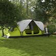 Cort camping, 6-8 persoane, impermeabil, cu ferestre, geanta, verde, alb, gri, 450x215x180 cm