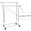 Suport mobil cu roti pentru haine, Songmics, reglabil, metal, argintiu, max 110 kg, 169x55x172 cm
