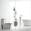 Raft pentru baie/dus, Vasagle, reglabil, inox, 4 rafturi, alb, 85-305 cm
