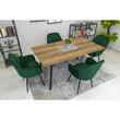 Scaune stil scandinav, set 2 buc, Artool, Lugo, catifea, metal, verde si negru, 57.5x56.5x86.5 cm