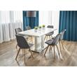 Scaun stil scandinav, stofa, lemn, gri, 49x55x82 cm, Alta