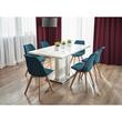 Scaun stil scandinav, stofa, lemn, verde marin, 49x55x82 cm, Alta