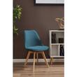 Scaun stil scandinav, stofa, lemn, verde marin, 49x55x82 cm, Alta