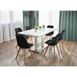 Scaun stil scandinav, stofa, lemn, negru, 49x55x82 cm, Alta