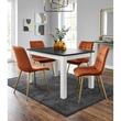 Set 4 scaune bucatarie/living, Artool, Split, catifea aramie, picioare metal auriu, 49x60x88 cm